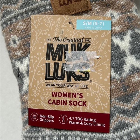 NWT Muk Luks fairy dust grey women’s cabin sock size S/M - Picture 3 of 5